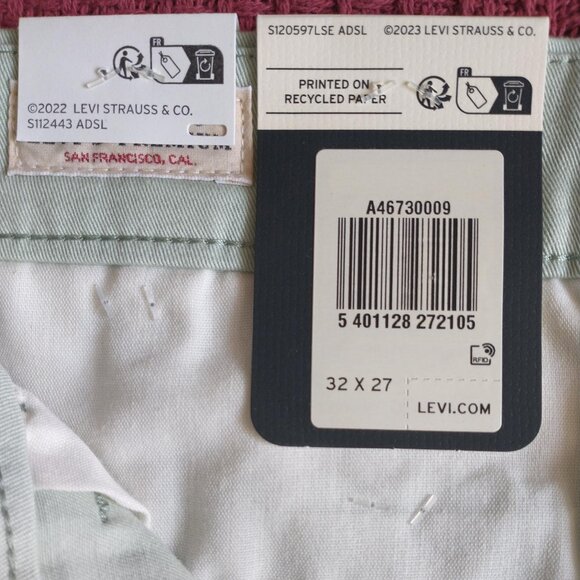 Levi's Women's Essential Chino Ankle Pants Mid Rise in Sea Foam Green NWT - Picture 6 of 13